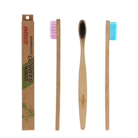 BA-01 FDA Approved Eco- friendly Charcoal Bristles Bamboo Toothbrush